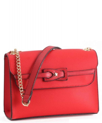 Fashion Belt Buckle Design Front Flap Messenger Bag CH-8533 RED
